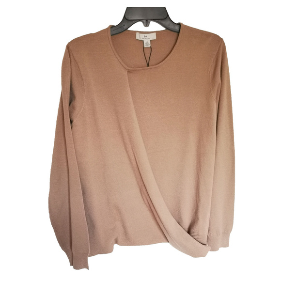 H by Halston Sweaters - nwt Halston Drape Knit Sweater beige L